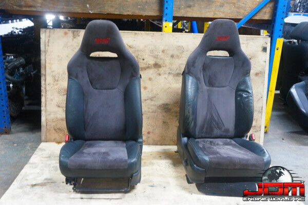 2008-2014 GR STI JDM Grey Leather & Suede Alcantara Seats FRONT & REAR