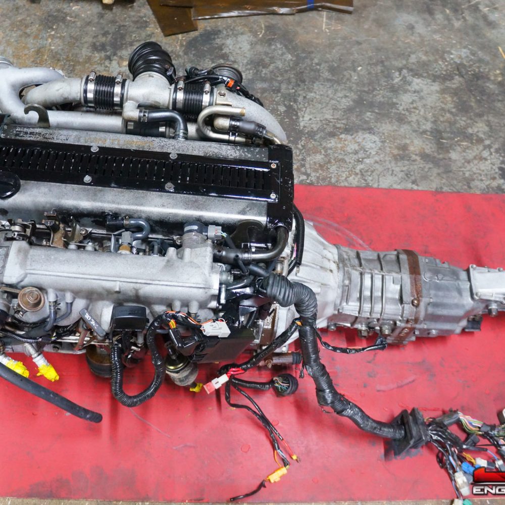 JDM TOYOTA 1JZGTE TWIN TURBO NON VVTI ENGINE FRONT SUMP 1JZ MOTOR WIRING ECU w/ 5 SPD W58 MANUAL TRANSMISSION
