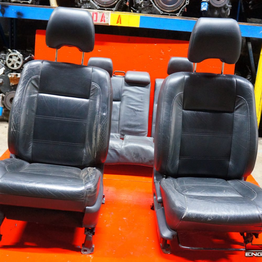 2003-2005 Subaru Forester Black Leather USDM Front & Rear Seats Complete Set